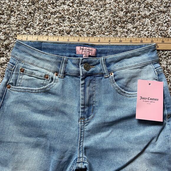 Juicy Couture Kids Mid Rise Cropped Kick Flare Jean Girls 12 Light Wash Denim - Picture 8 of 9